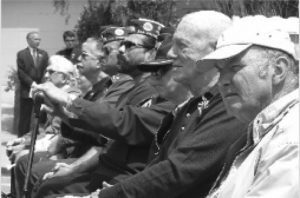 World War II Veterans listened from the front row