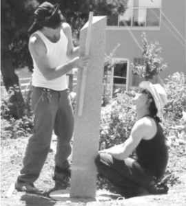 Lawrence Fine Arts crew installs the sculpture over three days in June 2002.